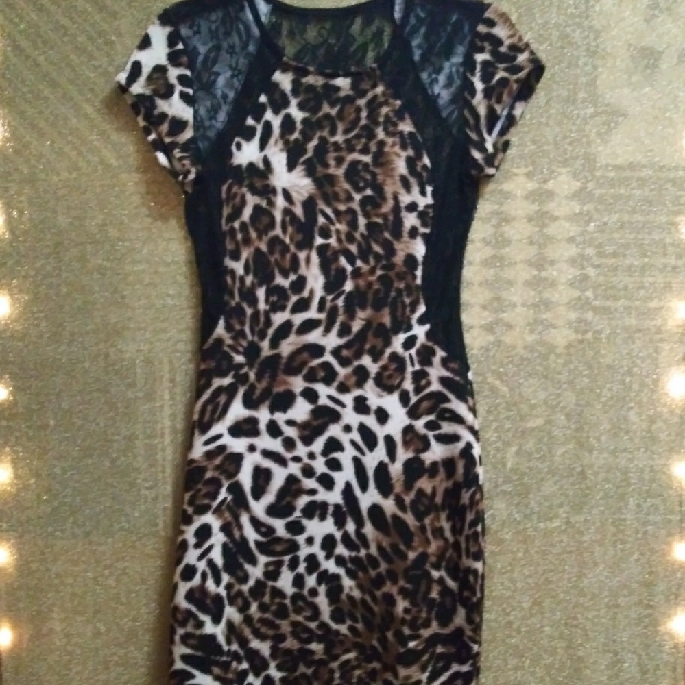 Cheetah print evening dress